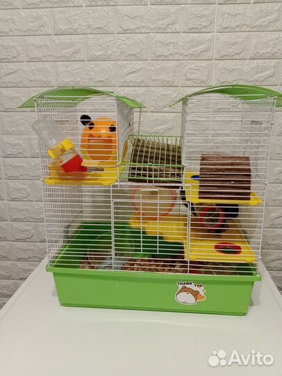 Джунгарский хомяк с клеткой