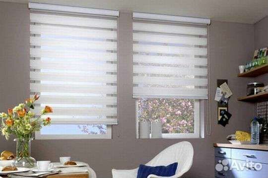 Рулонные шторы день ночь