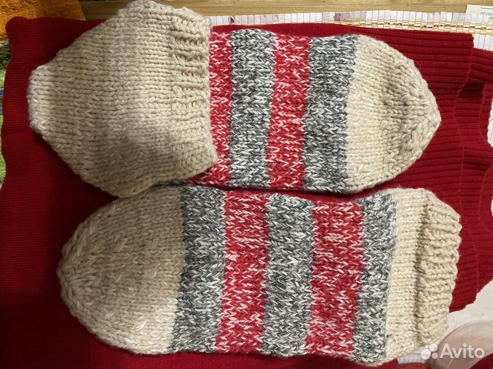 Носки шерстяные ручной вязки