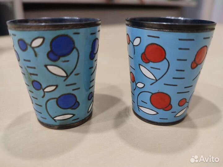 Стопка серебряная или посеребренная с эмалью СССР