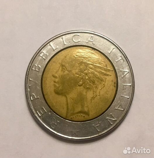 Монета Италия 500 лир