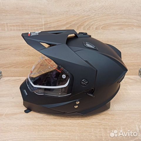 Шлем эндуро мотард черный матовый