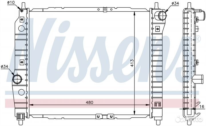 Радиатор двигателя daewoo kalos 1.2-1.4 02