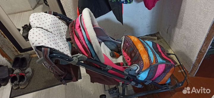 Детская санки-коляска nika