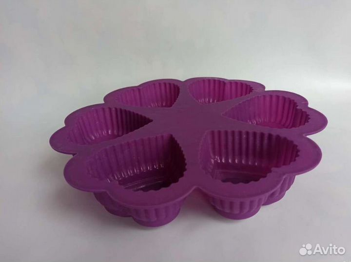 Силиконовая форма для выпечки кексов сердечки