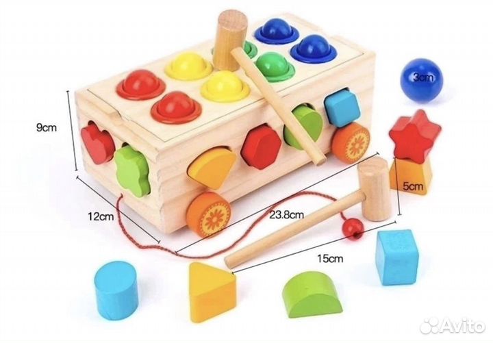 Развивающая деревянная игрушка 3 в 1