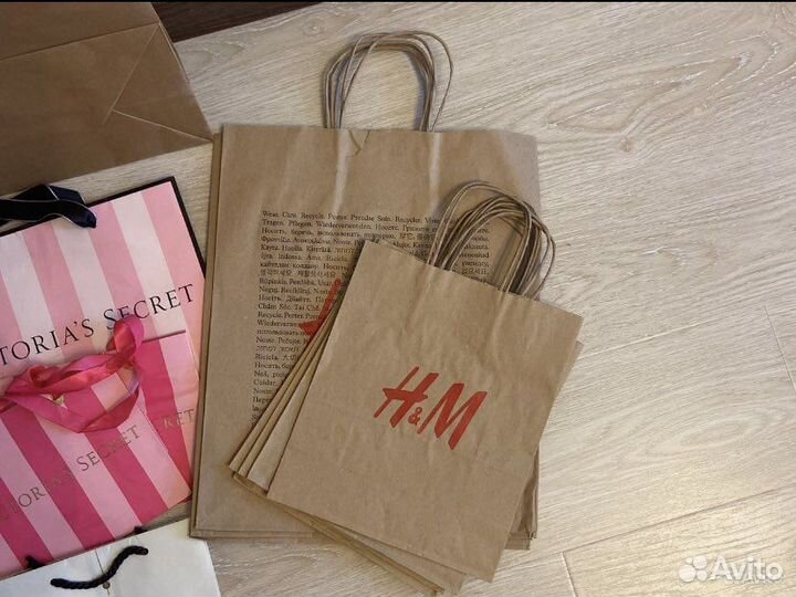 Брендовые пакеты HM Виктория Сикрет Hugo Зара