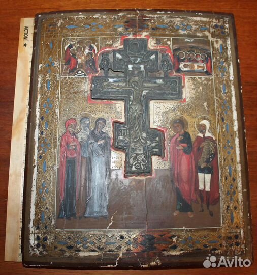 Икона Распятие Христово с предстоящими.19 век