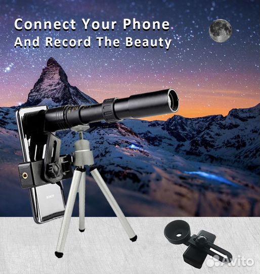 Портативный телескоп монокуляр 10-300 x 40 +штатив