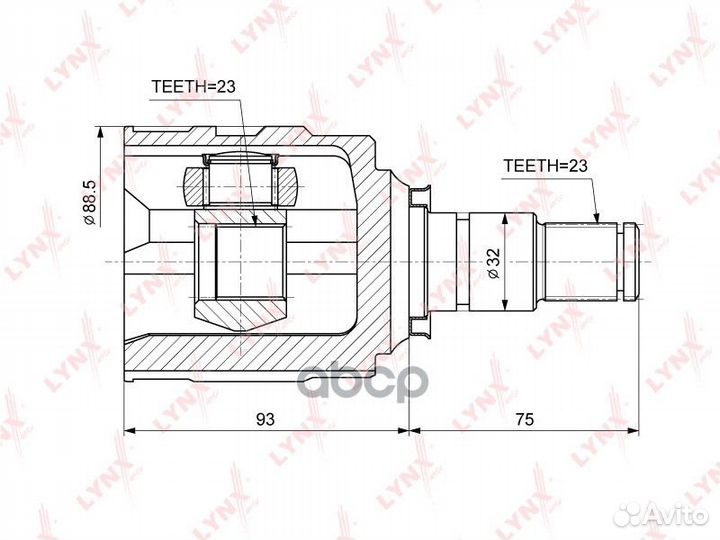 Шрус внутренний перед прав toyota AE104/AE1