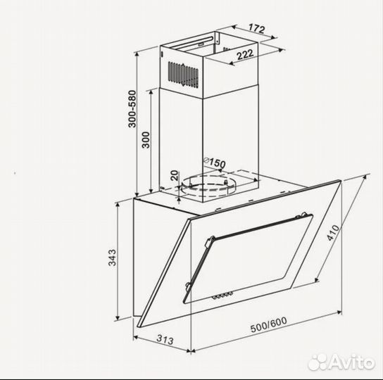 Вытяжка наклонная Maunfeld Tower 50 белая