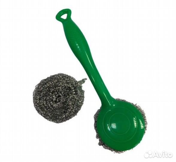 Набор для мытья посуды мет. щетка+губка