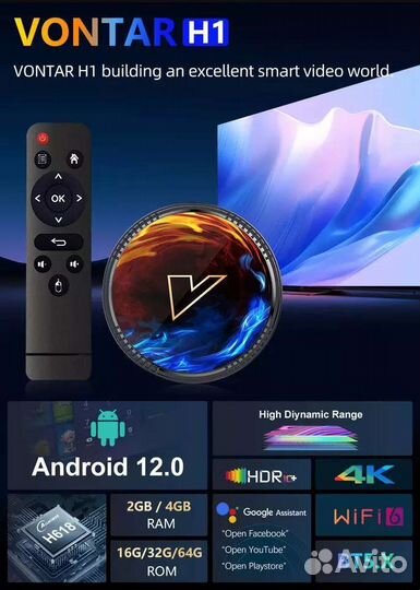 Smart tv приставка Vontar H1 4/32