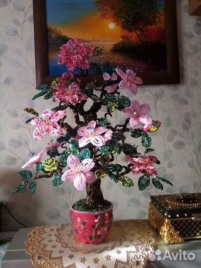 Цветущее дерево из бисера