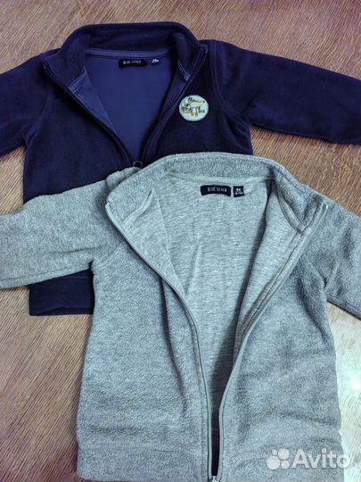 Кофты-толстовки флисовые,комплект 2 шт, для двойни