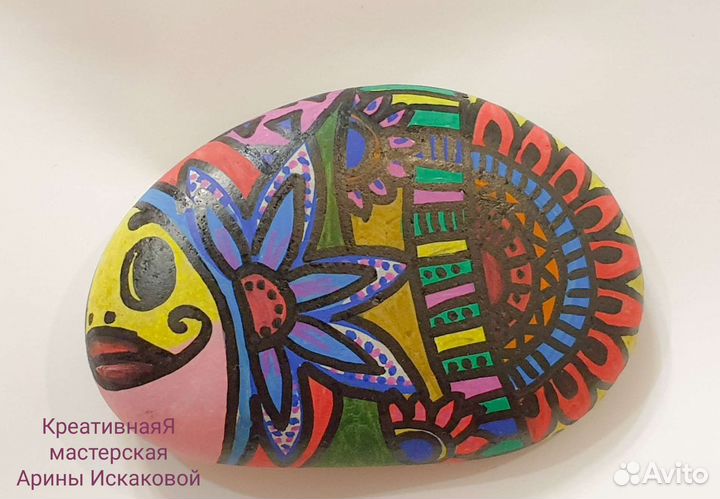 Сувенир, рисунок на гальке. Рыба декоративная