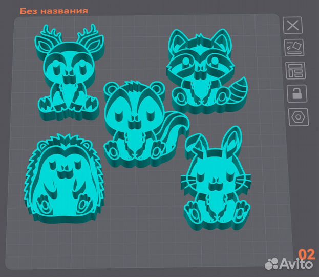 Набор 10 шт. Штампы для печенья 