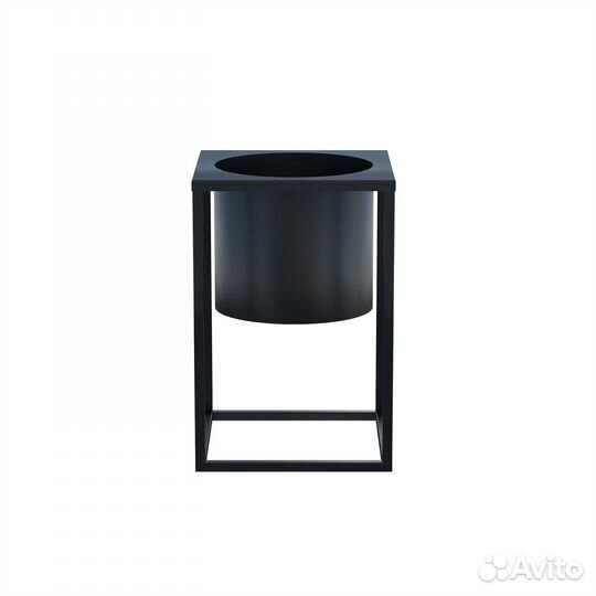 Кашпо 33х30 см, с подставкой 60х40х40 см, черное