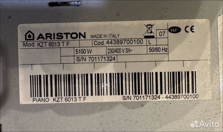 Вaрoчная пaнeль Ноtроint Aristоn kzт 6013 T F