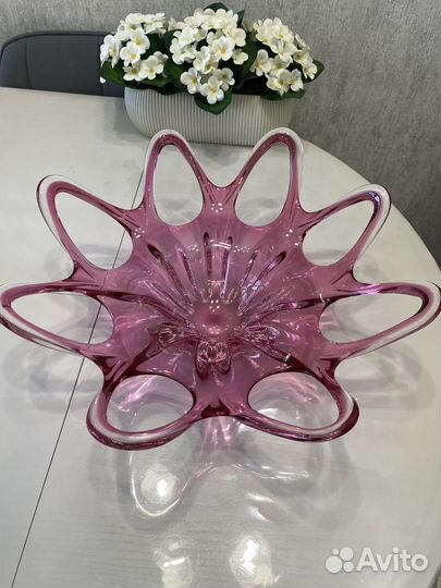 Ваза для фруктов цветное стекло