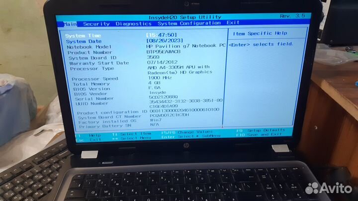 Ноутбук HP Pavilion g7-1309er