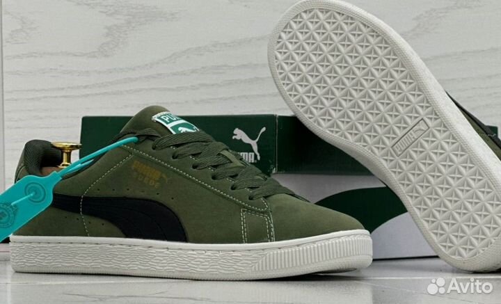 Мужские кеды Puma Suede хаки новые