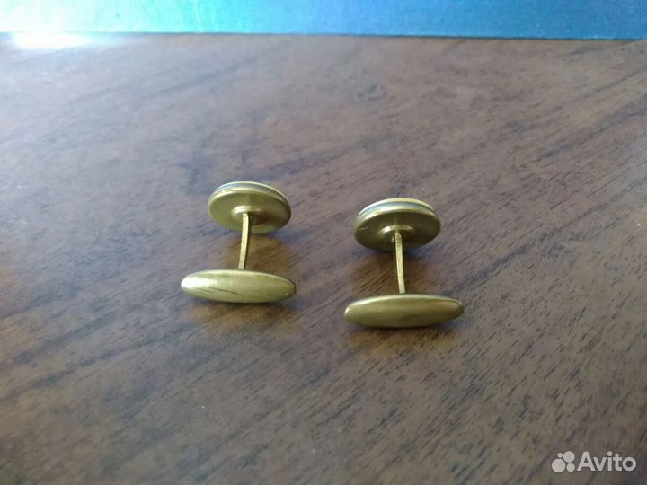 Запонки с янтарем, винтаж