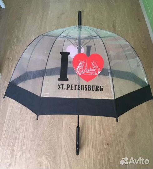 Зонт трость тор, Я люблю Санкт-Петербург, розовый
