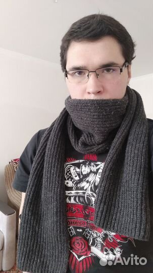 Шарф H&M тёмно-серый