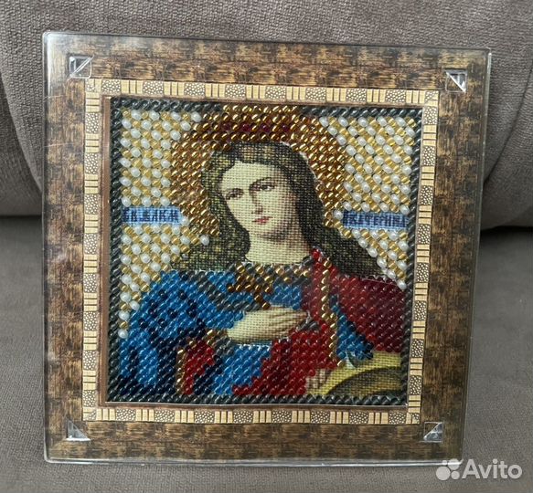 Икона Екатерина бисер