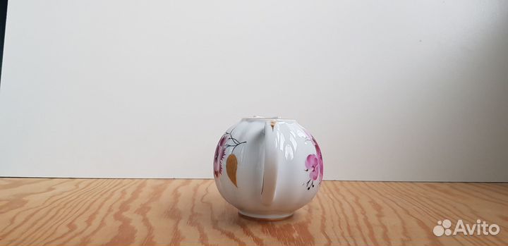 Молочник Розовые цветы лфз фарфор винтаж СССР