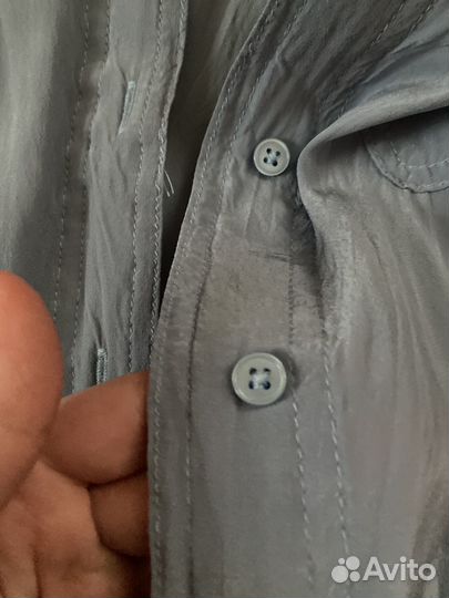 Рубашка mango темно-голубая