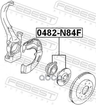 Ступица передняя + цапфа 0482-N84F Febest