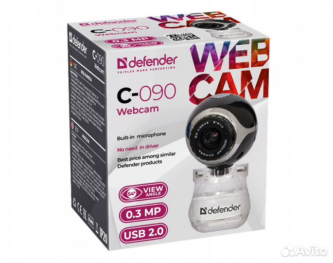 Веб-камера Defender C-090, 0.3мп