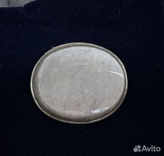 Брошь беломорит серебро патина винтаж