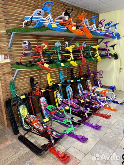 Снегокат детский со спинкой