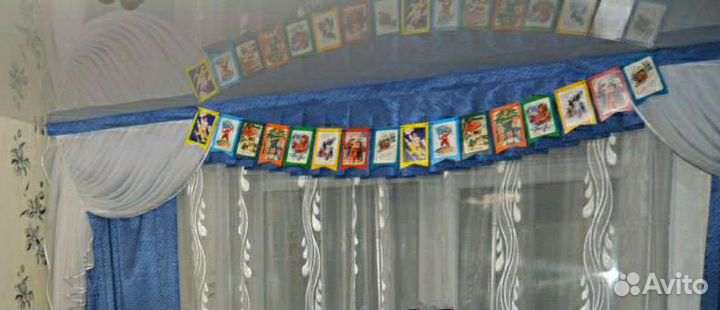 Комплект шторы, ламбрекен, тюль