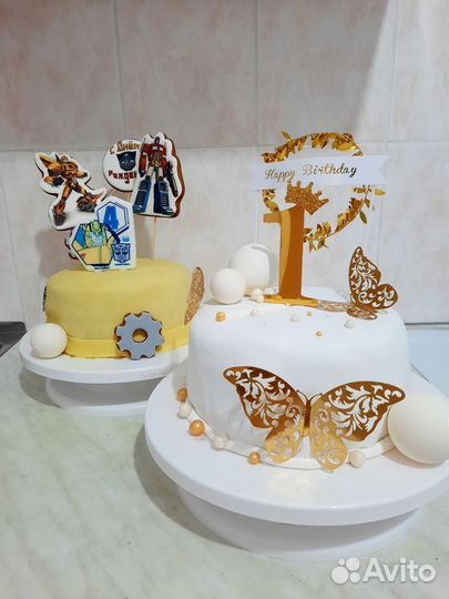 Тортовница на ножке + нож лопатка и шпатель