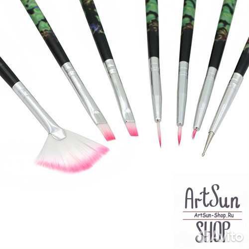 Набор кисточек (7шт) для дизайна на ногтях