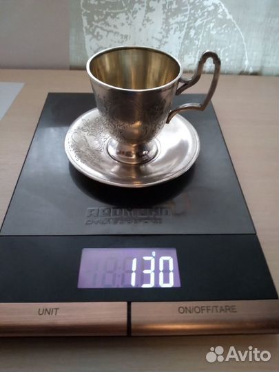 Кофейная пара серебро 830. Германия. Рубеж 20 века