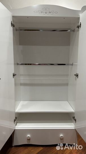 Шкаф двустворчатый детский белый Можга