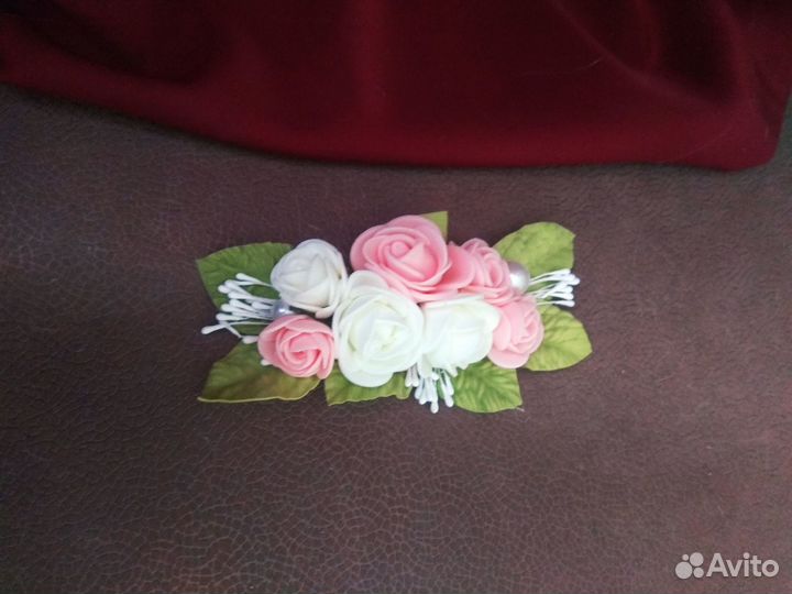 Брошка из фоамирана Нежные розы