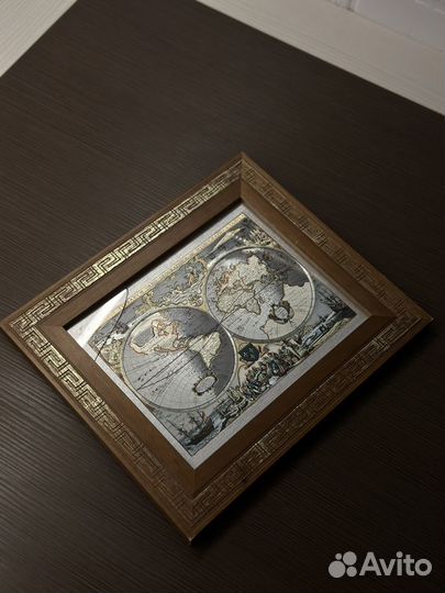 Панно,картина карта мира дефект