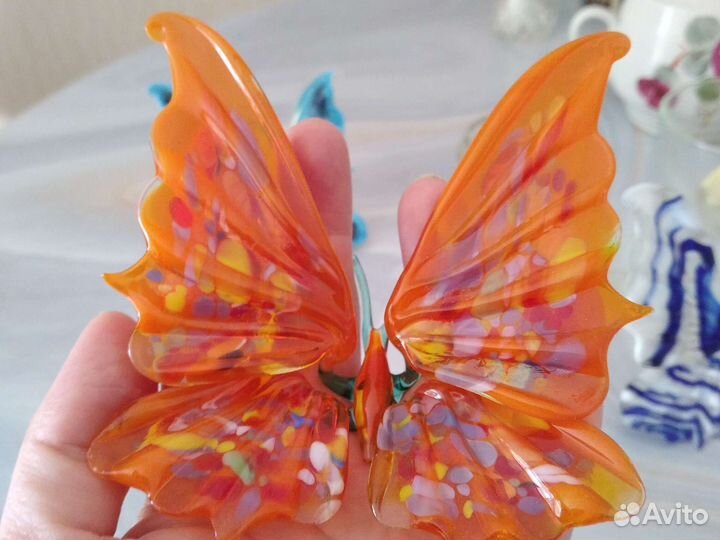 Бабочка цветное стекло, новая, сувенир
