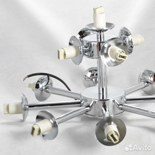 Люстра металл и стекло в спальню модерн