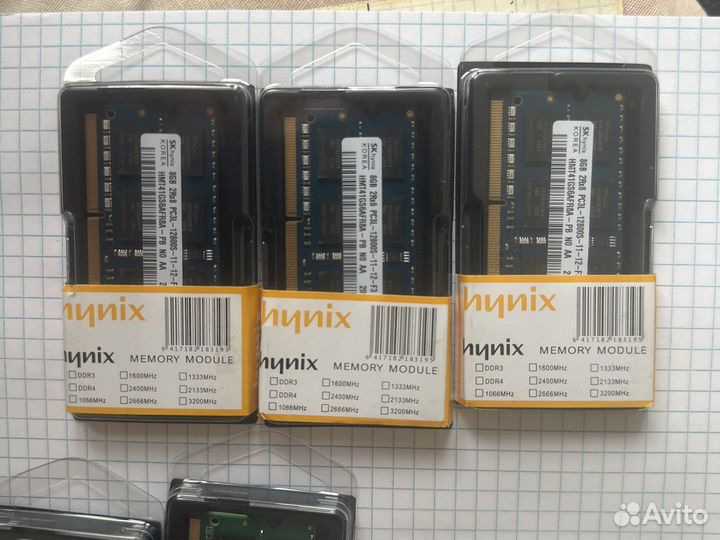 Озу новая 8гб ddr3L 1,35v 12800s 1600 sodimm новые