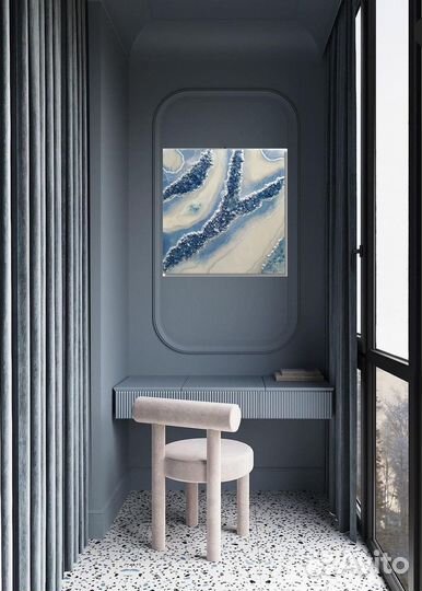 Smoky Blue - Картина с натуральными камнями