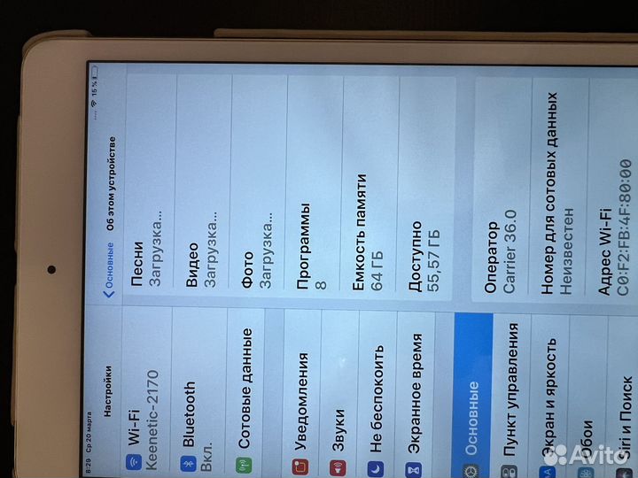 iPad mini 3 64gb wifi+cellular