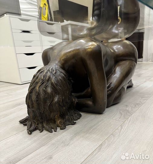 Столик скульптура женская фигура бронза