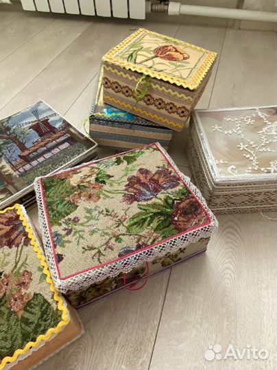 Шкатулка подарочная коробка из гобелена